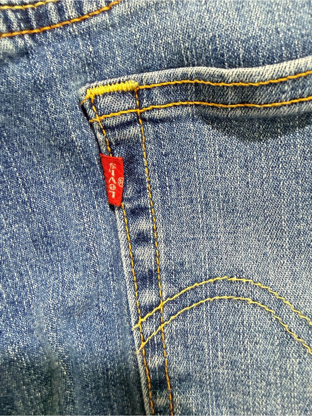 Vintage Levi's 519 Blue flare Denim Jeans with Red Rose & Wing size 11 Women’s - Picture 6 of 15